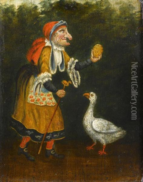 The Goose That Laid The Golden Egg Oil Painting - Tim Bobbin