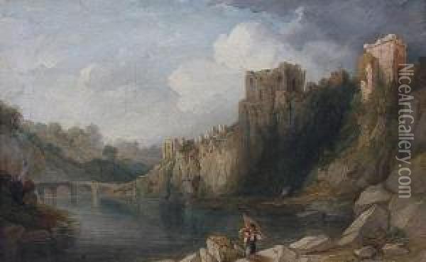 Chepstow Castle, Monmouthshire Oil Painting - Frederick Henry Henshaw