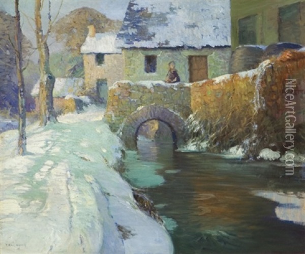 Old Cider Mill, Quimperle Oil Painting - George Ames Aldrich
