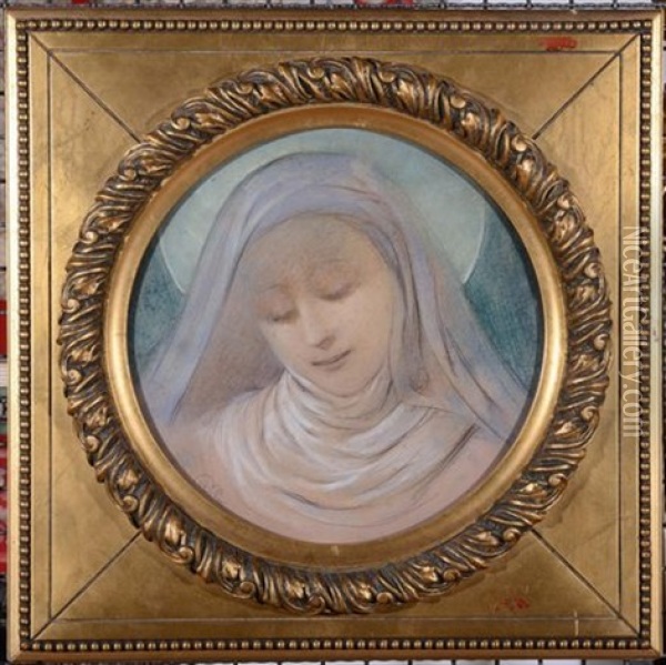 Madonna Oil Painting - Augusto Valli