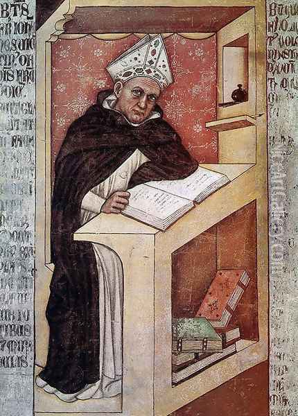 Saint Albert the Great 1352 Oil Painting - Tommaso Da Modena