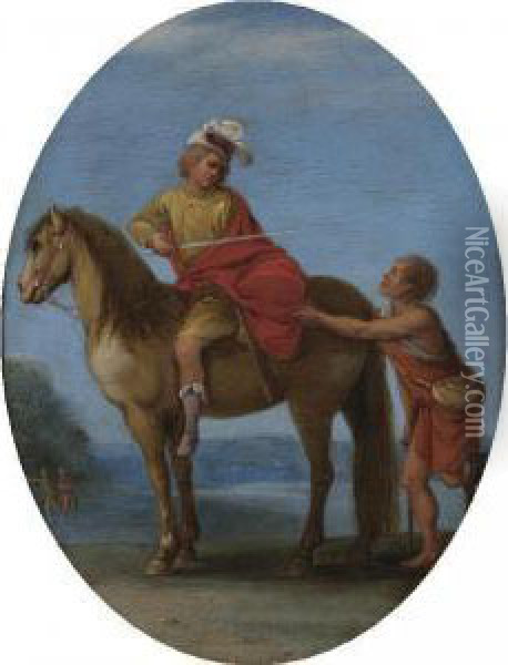 The Charity Of Saint Martin Of Tours Oil Painting - Filippo D Angeli