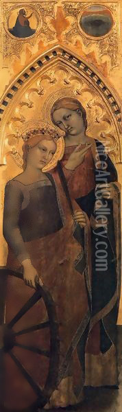 Ognissanti Polyptych lateral panel Oil Painting - Giovanni Da Milano