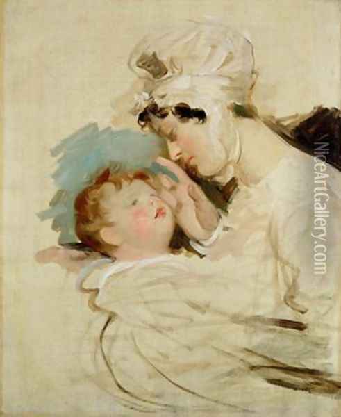 Portrait of a mother and child Oil Painting - Sir Thomas Lawrence