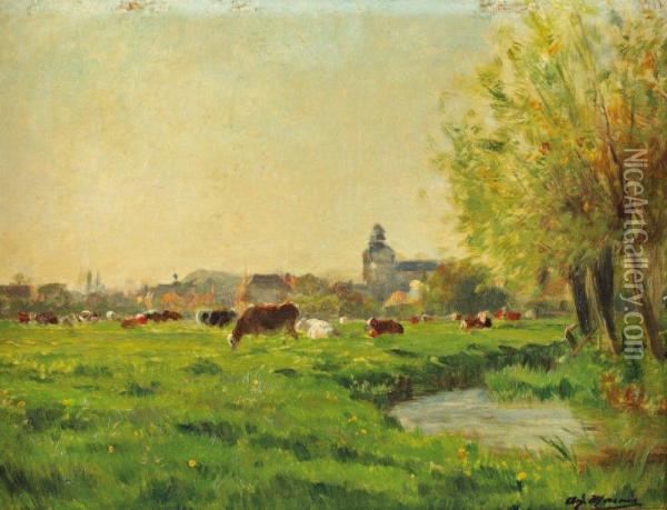 Vaches Au Paturage Oil Painting - Adolphe Charles Marais