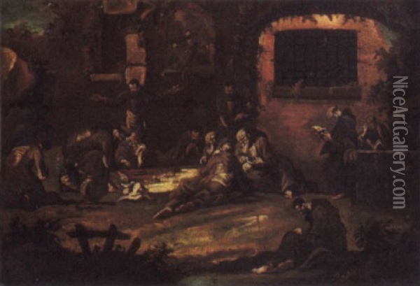 Monks At Repast Oil Painting - Alessandro Magnasco