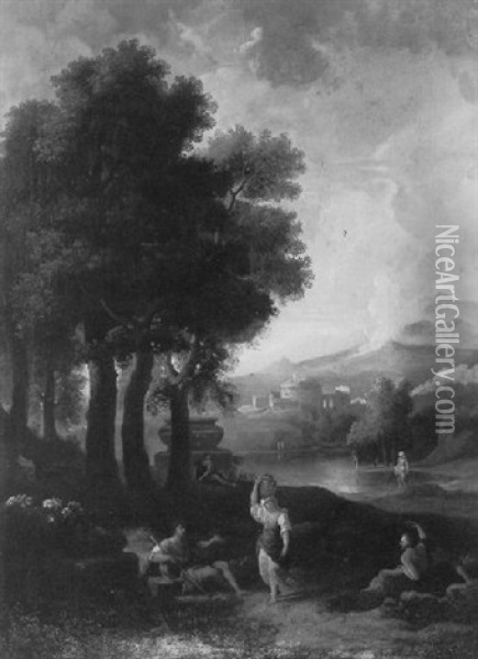 Arcadian Idyll Oil Painting - Jan Frans van Bloemen