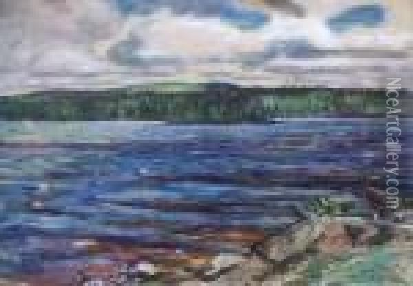 Nordischer See, Nordschweden Oil Painting - Ludwig Dettmann