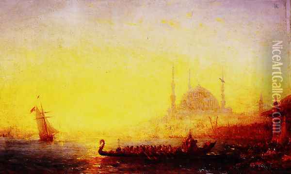 Constantinople Au Soleil Couchant Oil Painting - Felix Ziem