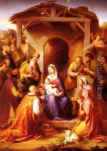 Gerburt Christi (The Nativity) Oil Painting - Franz von Rohden