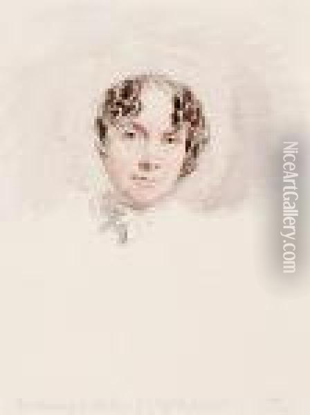 Portrait Of Mrs. Marryat, Mother Of Captainmarryat Oil Painting - George Richmond