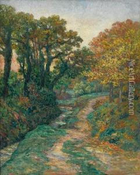 Le Chemin Creux Pres Du Ruisseau Oil Painting - Ernest Ponthier De Chamaillard
