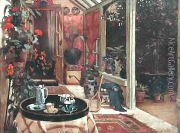 A Break for Tea 2 Oil Painting - Robert Walker Macbeth