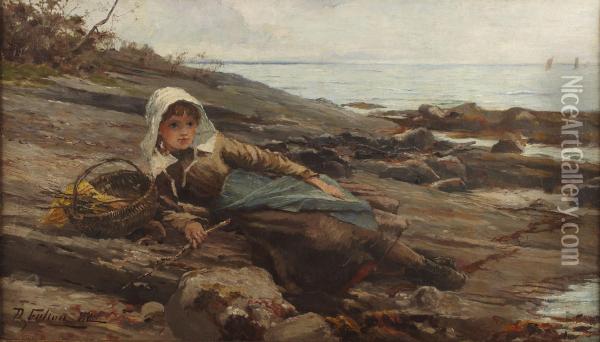 The Little Fishergirl Oil Painting - David Fulton