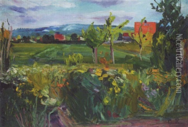 Bauerngarten Oil Painting - Otto Reiniger