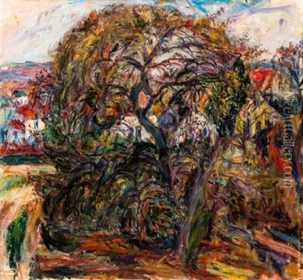 Autumn Landscape, 1937 Oil Painting - Abraham Manievich