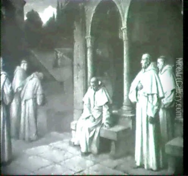 Besuch Des Kardinals Im Karthauser Kloster Oil Painting - Ferdinand Wilhelm Pauwels