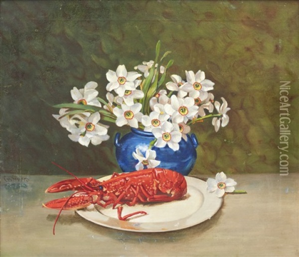 Still Life With Lobster Oil Painting - Clara Von Sivers