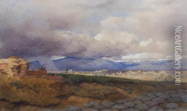 Storm On The Roman Campagna Oil Painting - Alfred Downing Fripp
