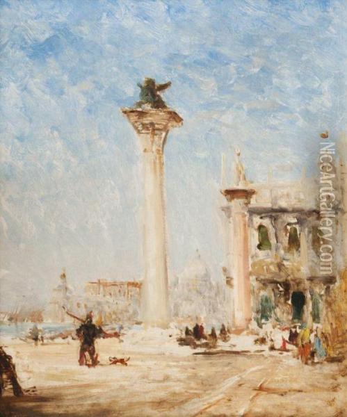 Les Colonnes De La Place Saint Marc A Venise Oil Painting - Felix Ziem