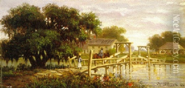 Bayou Farm Oil Painting - William Henry Buck