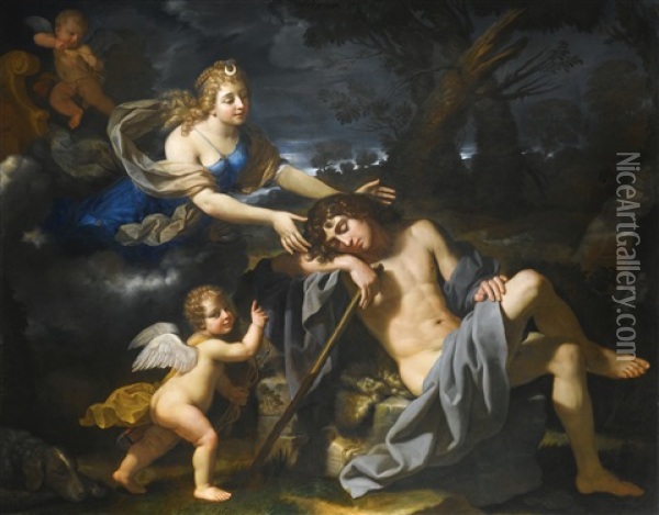 Diana And Endymion Oil Painting - Benedetto Gennari the Younger