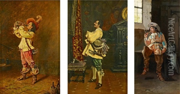 Drei Gemalde, Davon Zwei Zusammen Gerahmt Oil Painting - Francesco Vinea