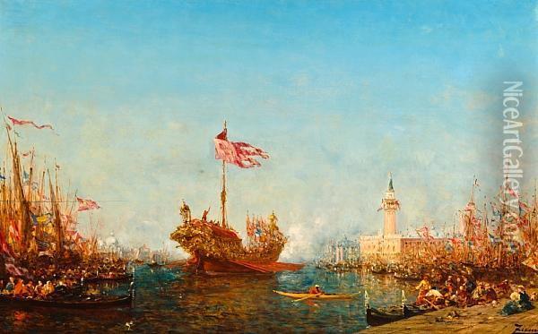 Le Bucentaure, Venise Oil Painting - Felix Ziem