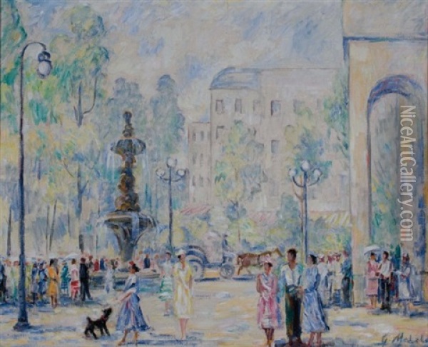 Paris Streets Oil Painting - Gustave Madelain