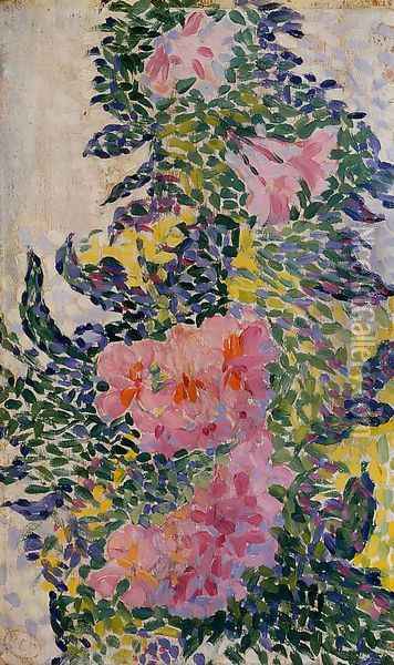 Flowers Oil Painting - Henri Edmond Cross