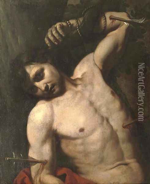 Saint Sebastian Oil Painting - Luca Da Reggio (Ferrari)