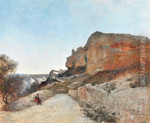 Les Baux De Provence Oil Painting - Alfred-Paul-Emile-Etienne Dumont