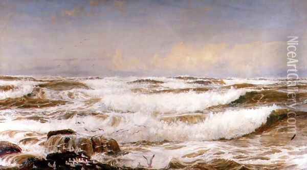 A Whole Gale of Wind Oil Painting - William Lionel Wyllie