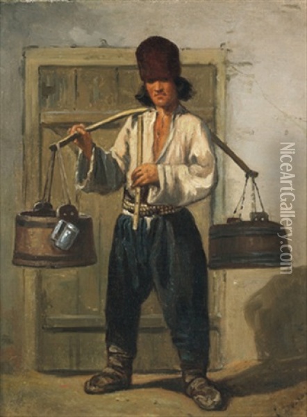 Osteuropaischer Strasenverkaufer Oil Painting - Emile Francois Dessain
