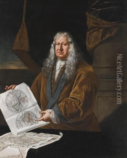 Portrait Of A Cartographer Oil Painting - Giulio Pignatta