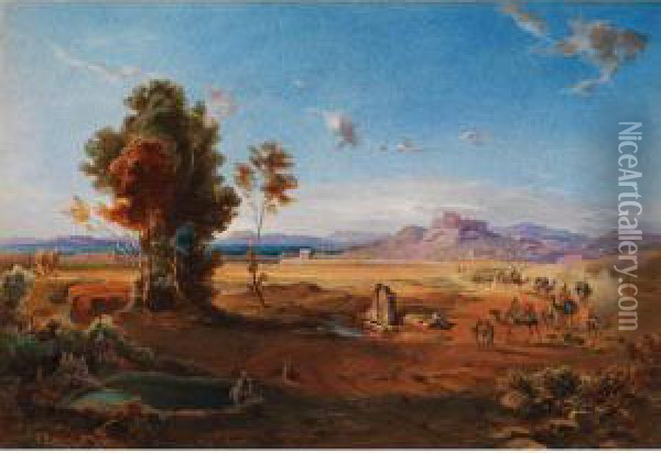 Landschaft Oil Painting - Carl Rottmann