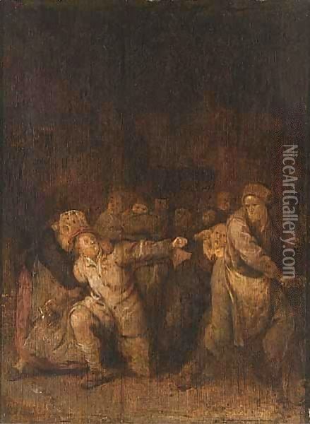 A Fight In A Tavern Oil Painting - Jan Miense Molenaer