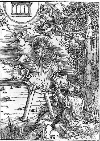 St.John Swallowing Book Presented by Angel Oil Painting - Albrecht Durer