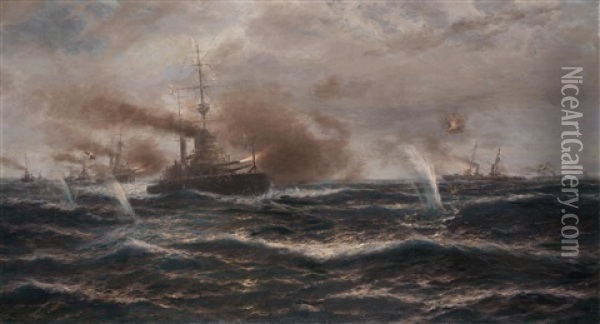The End Of The Battle Oil Painting - Thomas Rose Miles