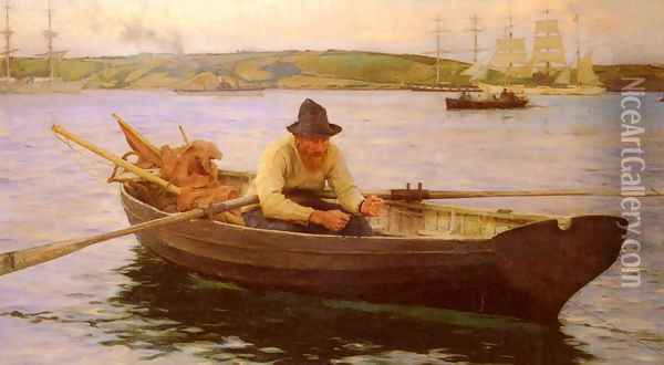 The Fisherman Oil Painting - Henry Scott Tuke