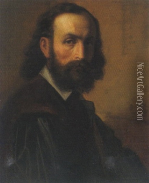 Herrenportrait Oil Painting - Edmund Mahlknecht