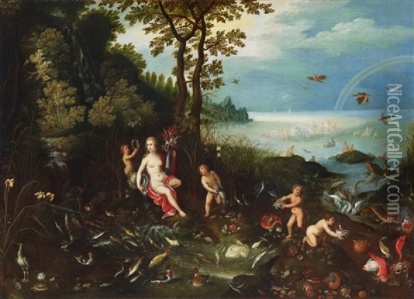 Allegory Of Water Oil Painting - Jan Van Balen