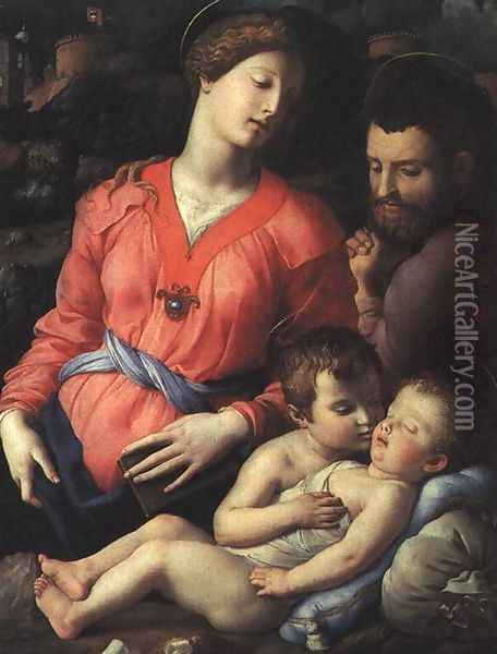 The Panciatichi Holy Family Oil Painting - Agnolo Bronzino