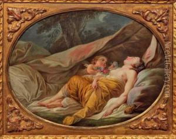 Venus Endormie Oil Painting - Charles Michel-Ange Challe