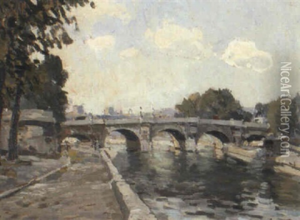 Pont A Paris Oil Painting - Paul Mathieu