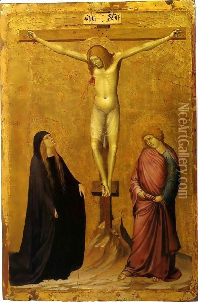 Crucifixion with Saints Oil Painting - Ambrogio Lorenzetti
