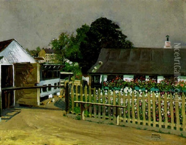Bauernhaus In Heiligenstadt Oil Painting - Franz Obermueller