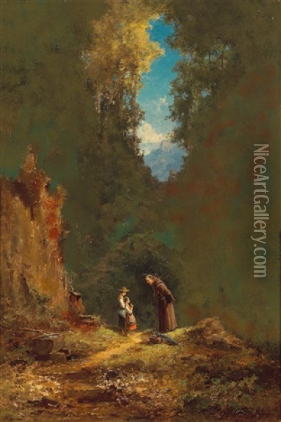 By The Wayside Shrine Oil Painting - Willy Moralt