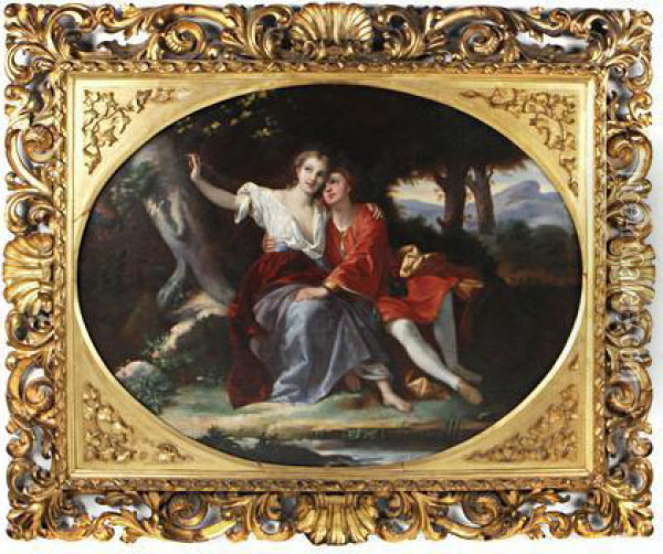 Angelica And Medoro Oil Painting - Giuseppe Mazzolini