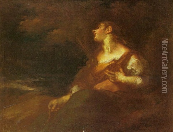 La Maddalena Penitente Oil Painting - Giuseppe Bazzani